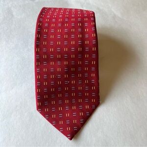 Louis Dell Olio Neck Tie Men’s Silk made in ItalyGeometric Classic Preppy Red